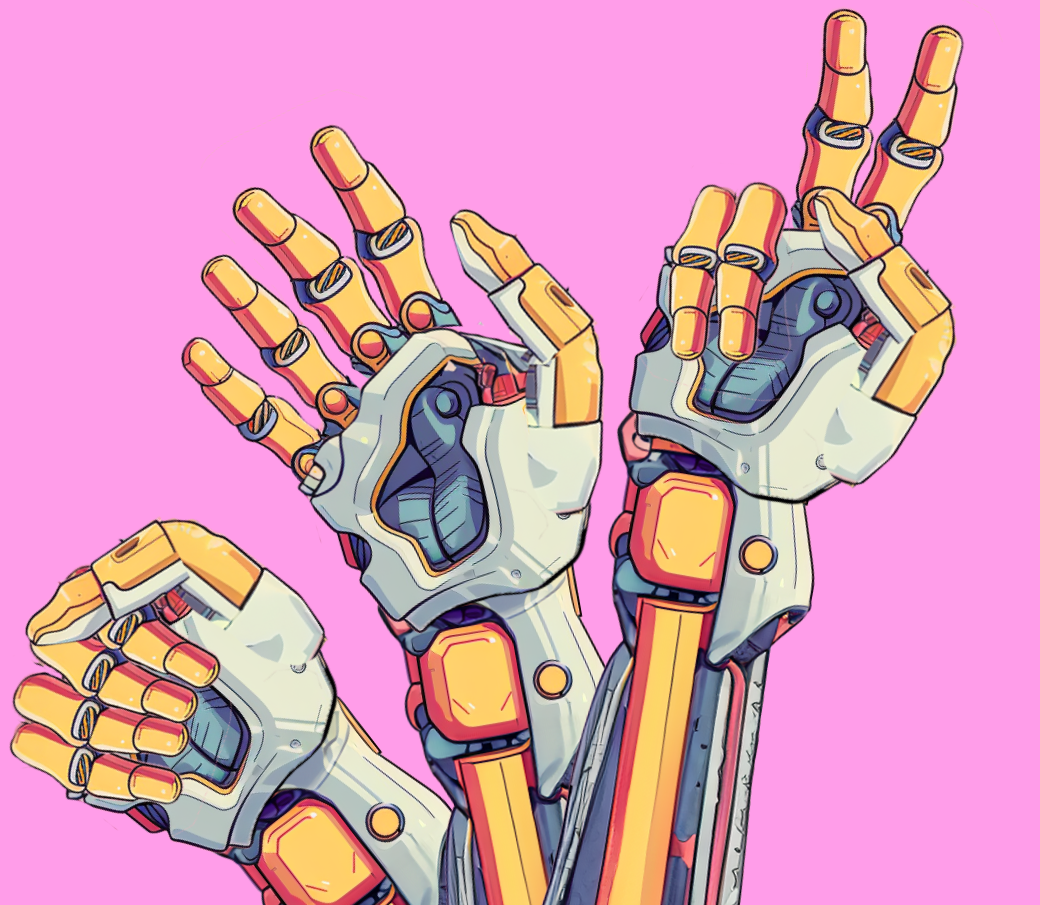 three hands indicating rock, paper, and scissors
